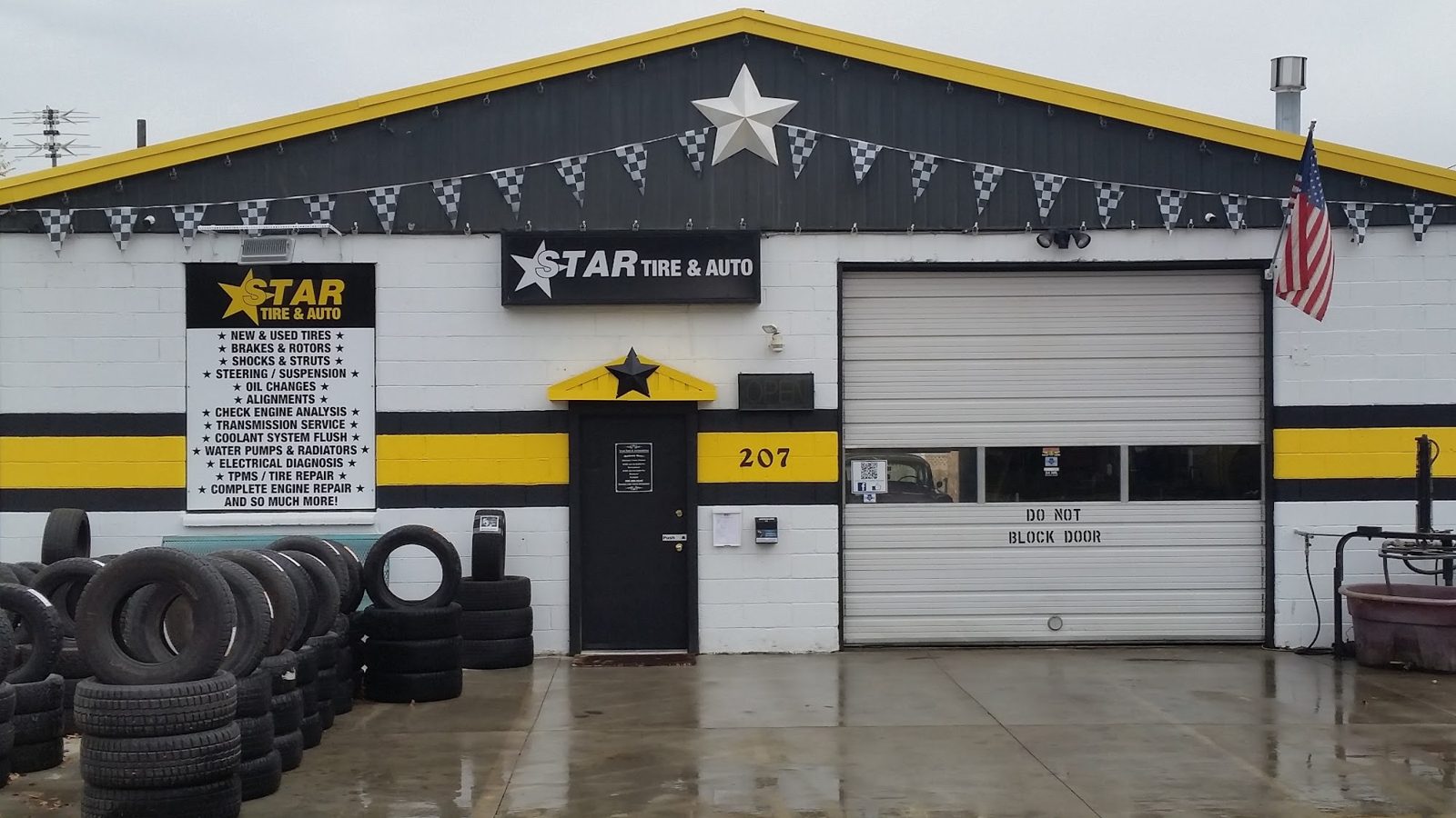 Star Tire & Automotive storefront with the star sign at 207 S Star Rd